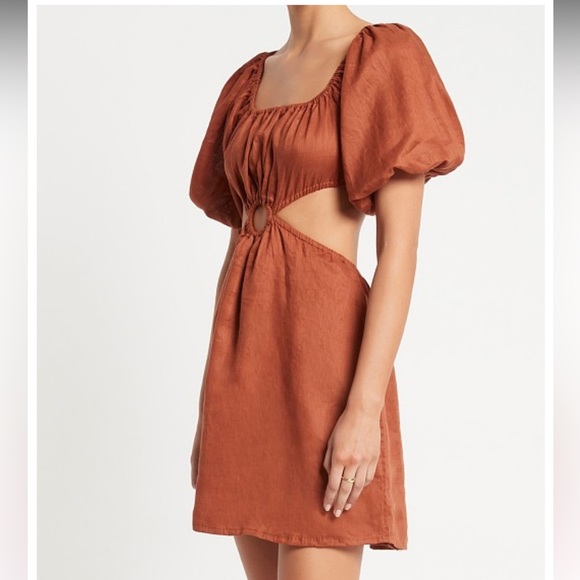 Faithfull the Brand Almero Linen Mini Dress NWOT - Picture 3 of 7